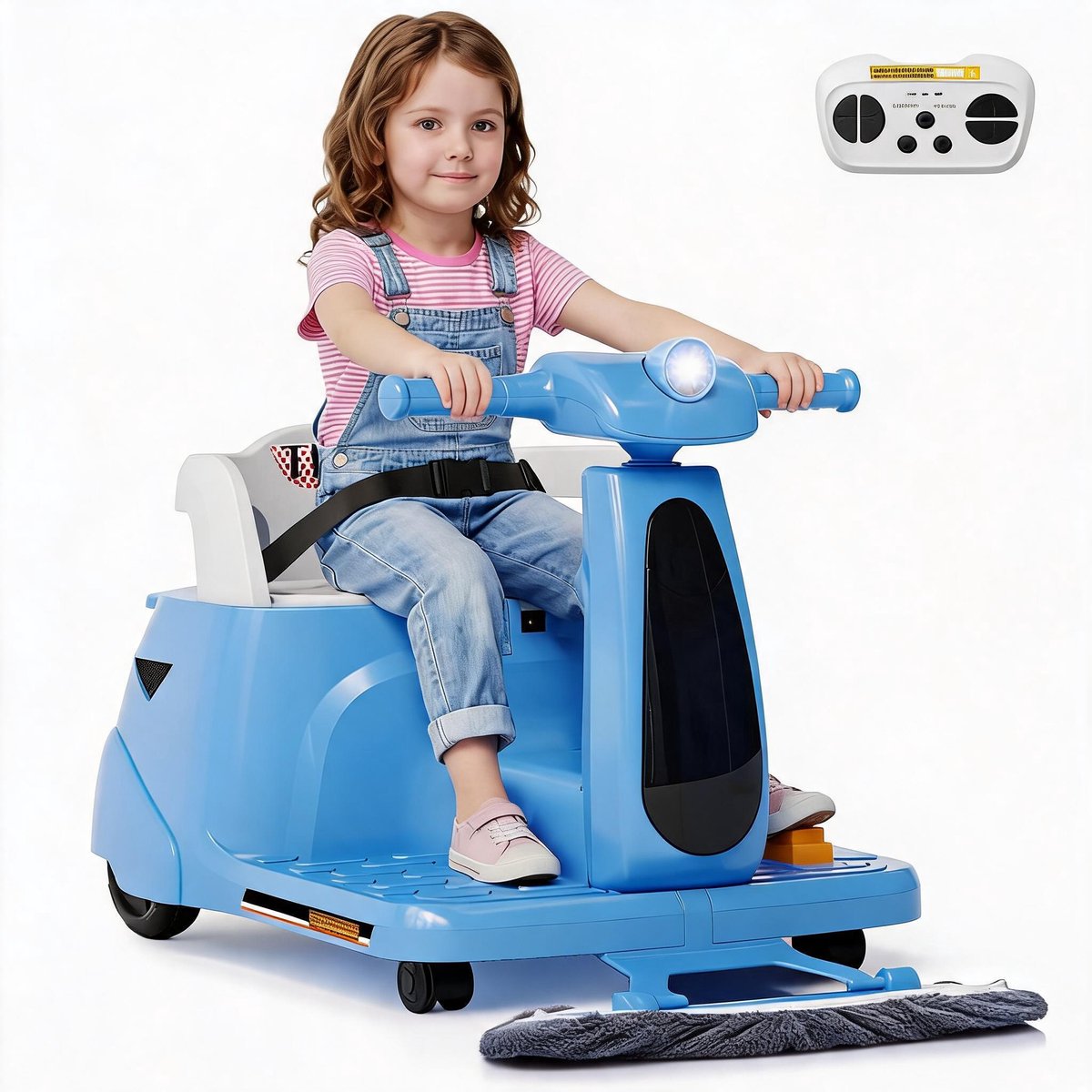 Triumpunpre-12V elektrische kinderauto voor buiten – Blauwe ride-on auto met afstandsbediening, ideaal voor avonturen in de tuin – Tweezitter, open laadbak, vooruit/achteruit, veiligheidsgordel – WH502