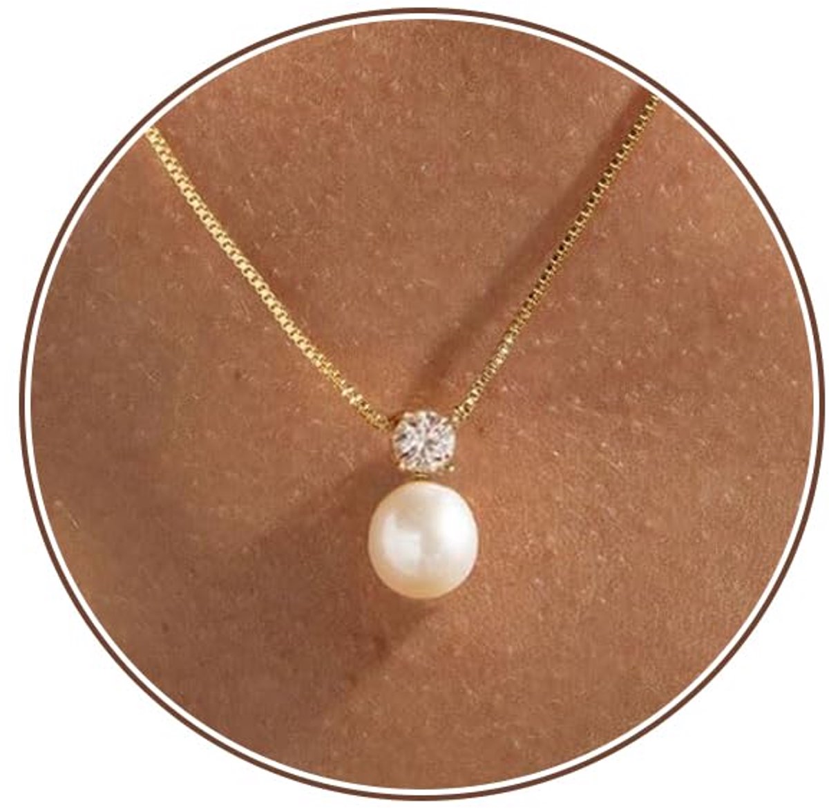 Parelkettingen voor dames - S925 sterlingzilver verguld, sierlijke parelketting, eenvoudige, alledaagse minimalistische bruiloft, bruidsmeisjessieraden