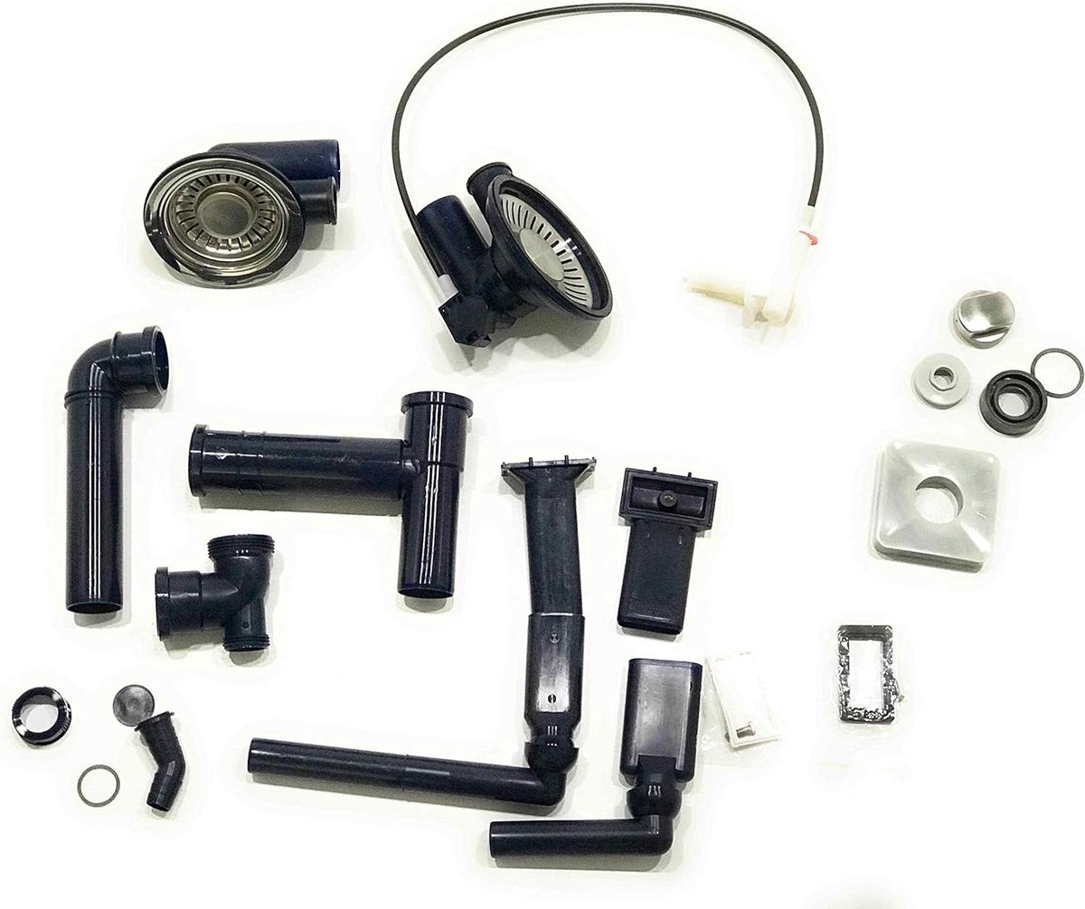 Afvoer Overloopgarnituur - Keukengootsteenonderdeel - Gootsteen Reparatie - Met Zeefmand - 3 1/2 inch - Geborsteld RVS