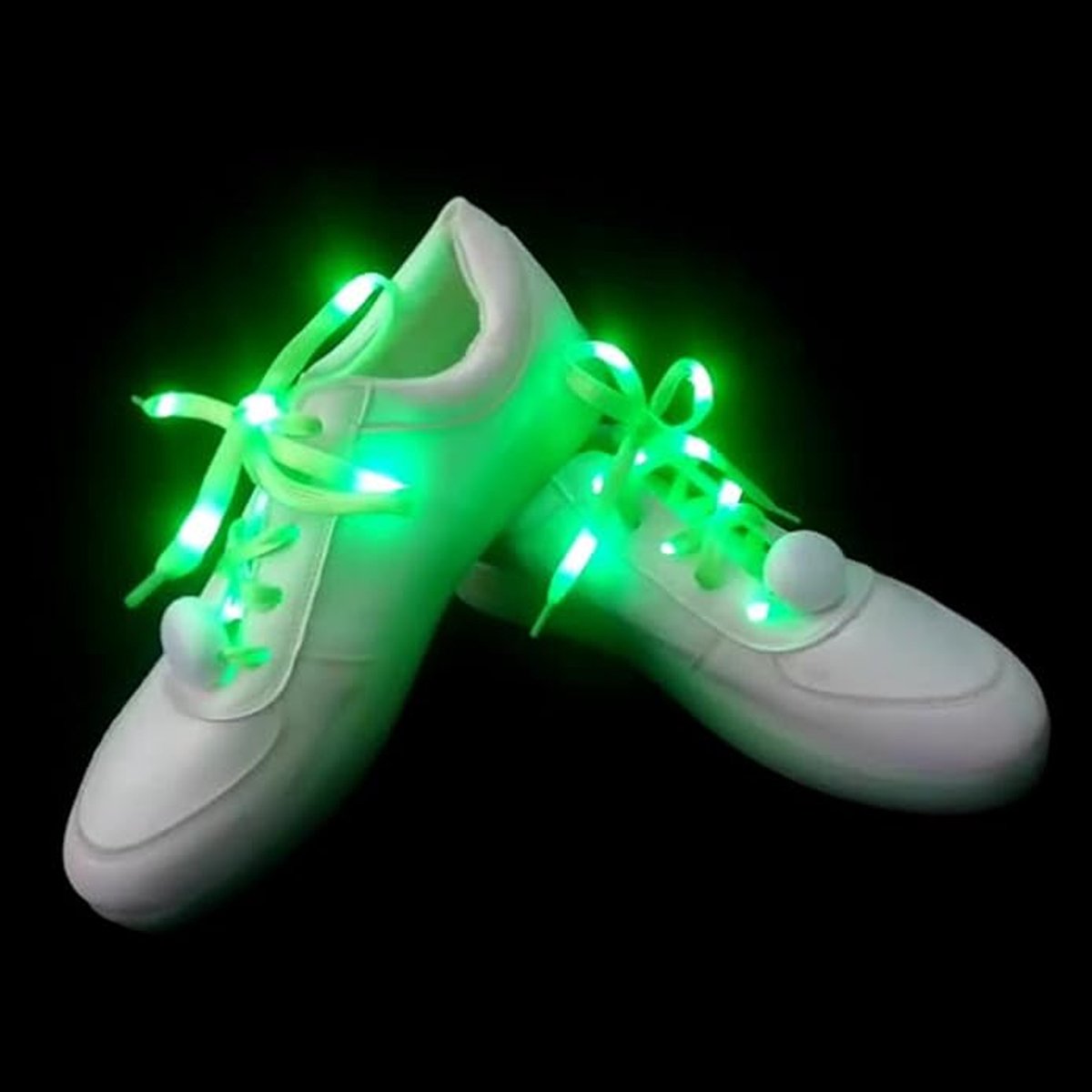 Veters LED - Lichtgevende veters - Opvallende veters - Schoenveters met verlichting - Glow in the dark veters - Coole veters - Schoenveters - Op batterijen - 120 cm - Groen - Jonyx