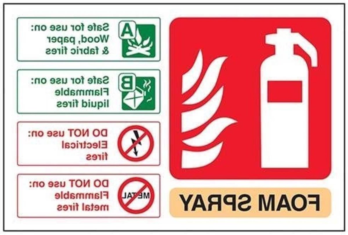 Veiligheidsbord - Brandblusser Informatie - Veiligheid Aangeven - Voldoet aan EN ISO 7010 - 150 x 100 mm - Beige