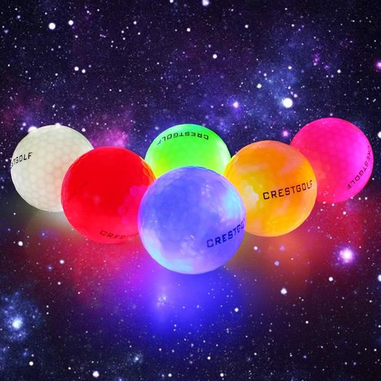 Lichtgevende golfballen - Zelfoplichtende ballen - Golfen in donker - Oplichtend bij impact - 6 stuks 42mm - Multicolor — afbeelding 3
