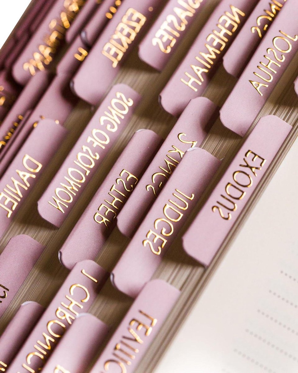 Bijbel Tabs - Boek Index - Bijbel Studie - Goud Reliëf Letters - 80 Stuks - Pioenroze