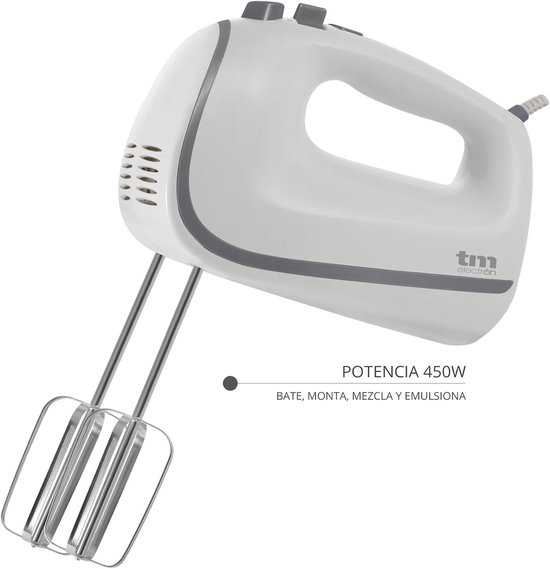 Kneden en Mixen Machine 450W - Handmixer en Deegkneedmachine met Garde en Kneedhaken van Merkloos — afbeelding 5