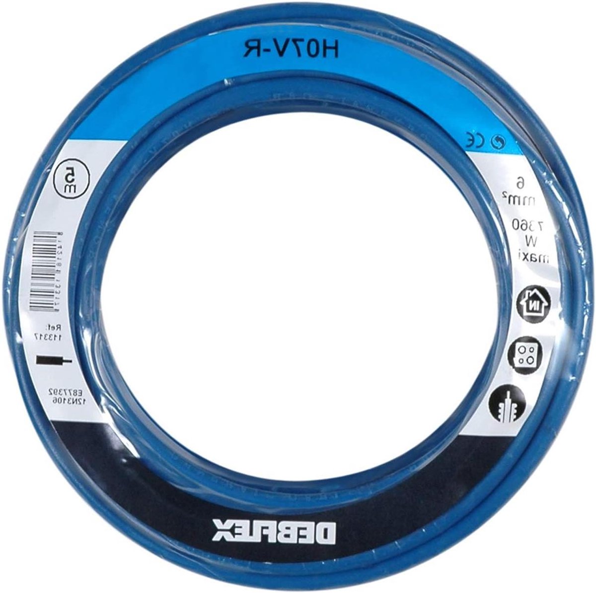 Kabelhaspel - Elektrische draad - Stroomcircuits bouwen - Stijve koperen kern - 5 meter - Blauw