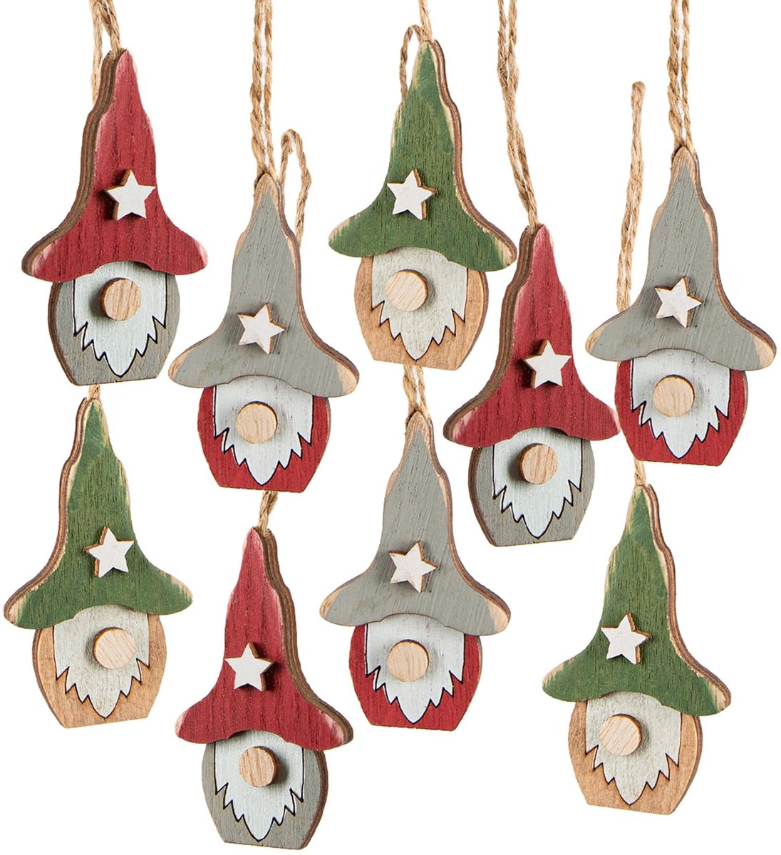Kersthangers cadeauhangers houten hangers decoratie 7 cm versiering verpakking