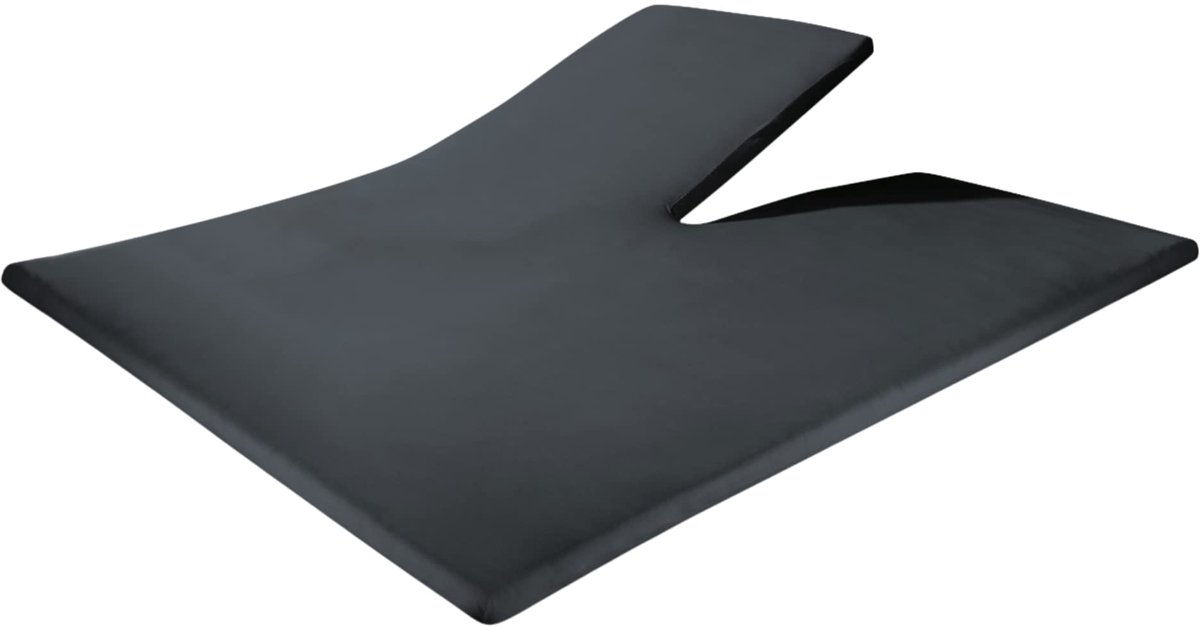 Hoeslaken Splittopper Jersey, Matraschermer voor hoogte van 8 tot 12cm, Split van 90cm, stretchbaar, duurzaam en heerlijk zacht, Antraciet, 140 x 200 cm