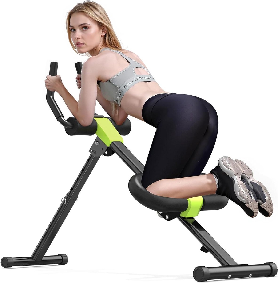 Buikspier Trainer - Ab Machine Thuistrainen - Core Versterken - Vier Schuine Hoeken - 350 Lbs Max - Groen