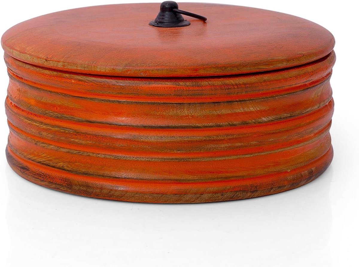 Houten Broodhouder - Roti Kom - Warm Houden - Handgemaakt Ontwerp - 22 cm Diameter - Natuurlijk Bruin