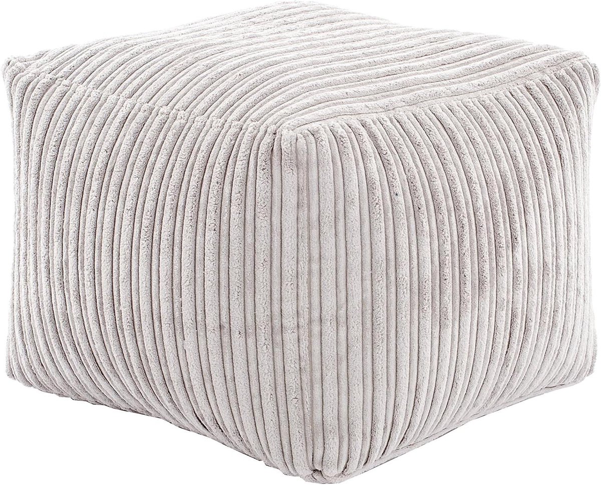 Voetenbank Kubus - Poef Zetel - Voeten Rusten - Jumbo Corduroy Stof - 35x35x35 cm - Nerts