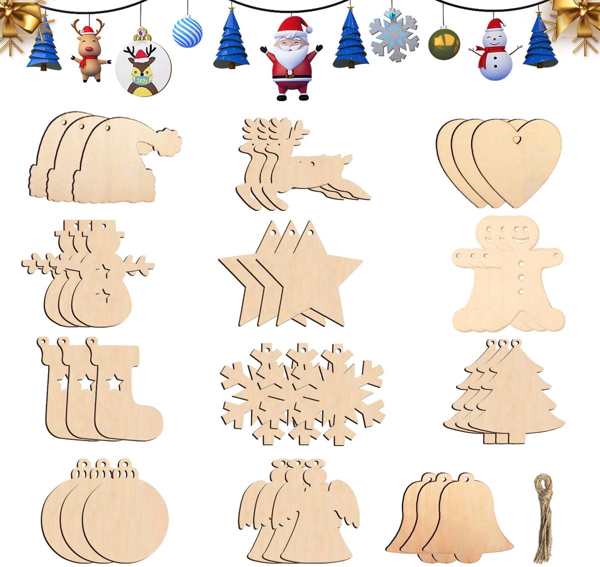 Kersthangers, Kerstversiering, Ornamenten voor Kerstboom, Decoratie, Hangers Met Sleutelhanger, Schijven, Engel, voor Doe-Het-Zelf