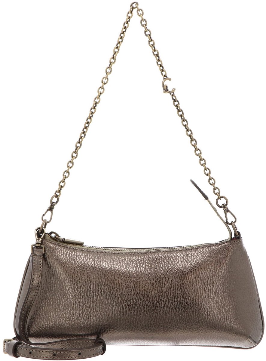 COCCINELLE Leren schoudertas C-Me Chain Mini Bag Grained Leather Antique Brass brons