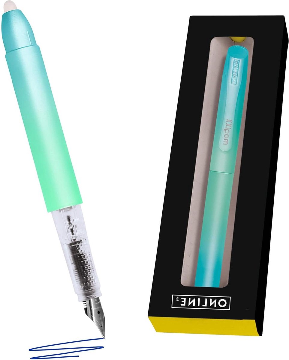 Vulpen Turquoise - Uitwisbare pen Corrigeerbare pen - Schrijven en corrigeren - Volledig uitwisbare inkt - 1 stuk - Turquoise Dream