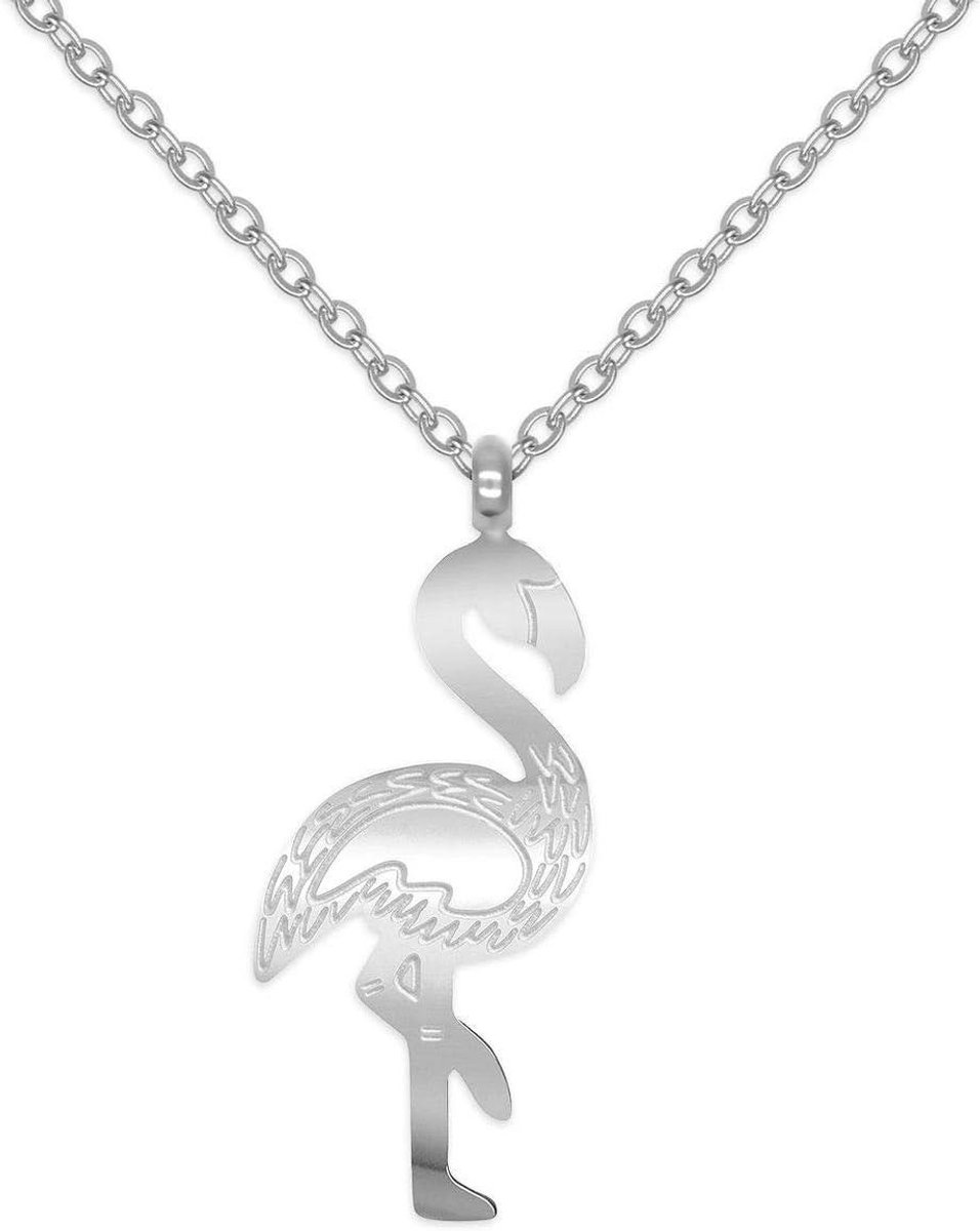 Oorbellen Set - Oorstekers Flamingo - Dagelijks Dragen - Filigraan Ontwerp - 16 mm x 8 mm - Zilverkleurig