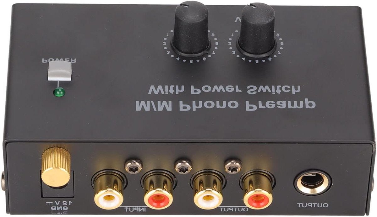Phono Voorversterker - Platenspeler Versterker - Muziek Versterken - Low Noise Circuit - 14.9 x 9.2 x 9.1 cm - Zwart