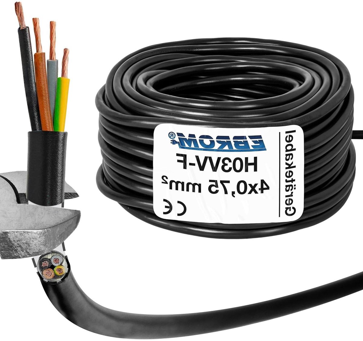 Kunststof Leiding - Ronde Kabel - Apparaten Aansluiten - Lichte Belasting - 145 Meter - Zwart