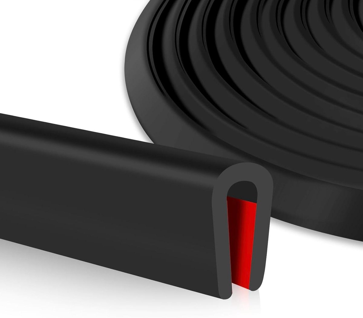 Rubberen Profiel Zelfklevend - Randbescherming U-profiel - Randafwerking - EPDM Rubber Flexibel - 3 meter - Zwart