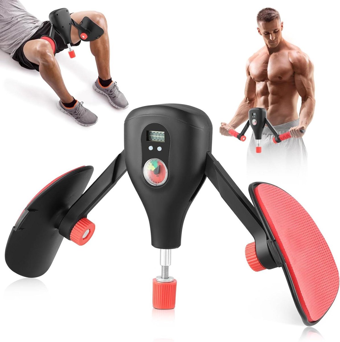 Binnendij Trainer - Bekkenbodem Trainer - Thuis Fitness - Instelbare Weerstand - 0-35 kg - Zwart Rood