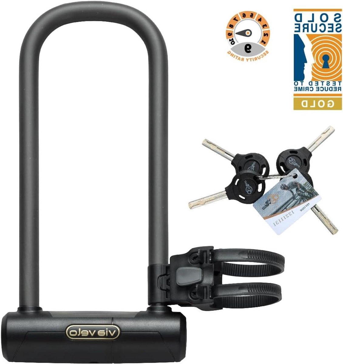 Fietsslot - Beugelslot U-slot - Fiets Beveiligen - Extra Lange Beugel - Ø 16 mm - Zwart