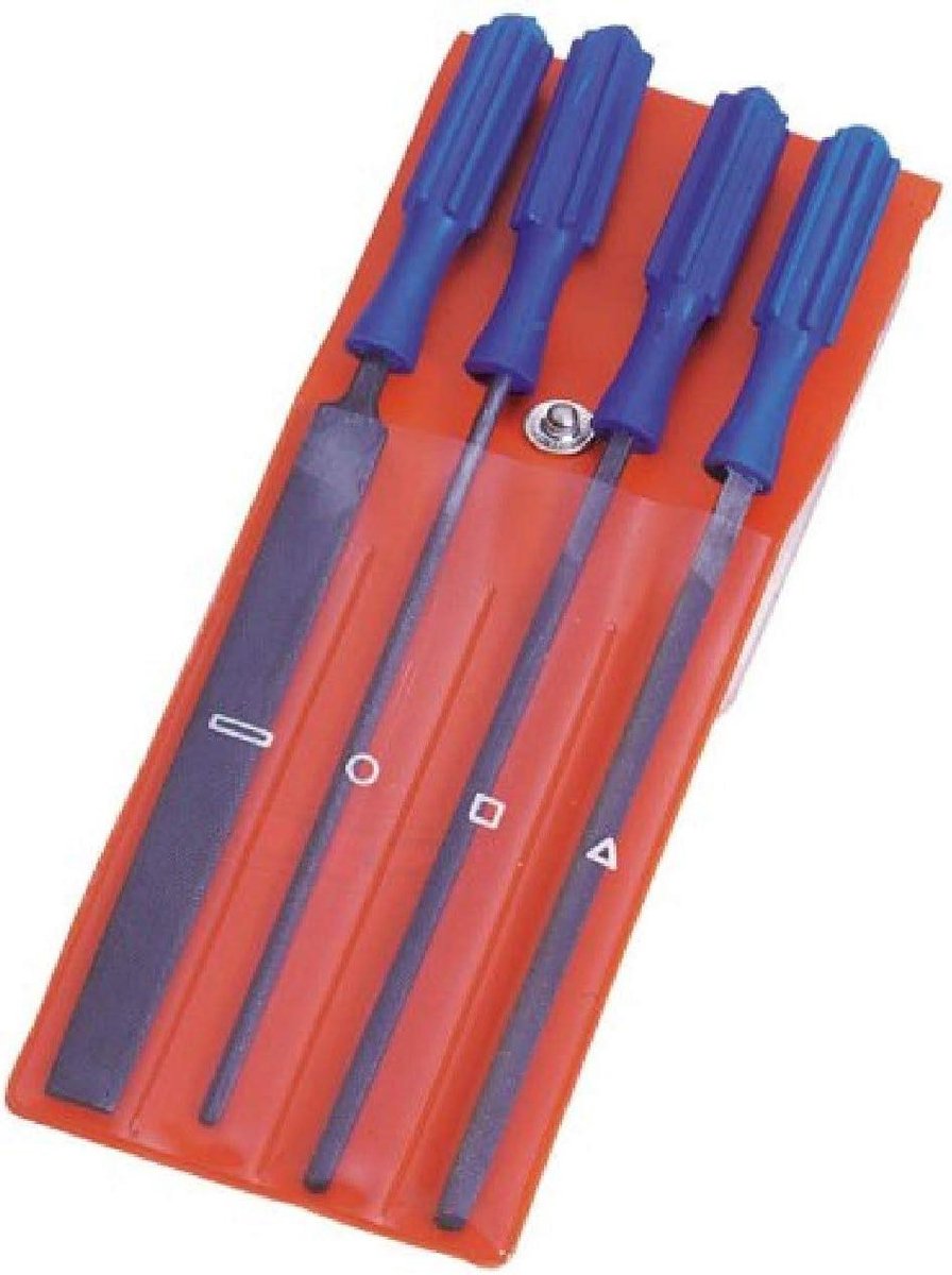 Sleutelvijl Set - Handvijl Metaalvijl - Metaal Bewerken - Met Handgrepen - 100mm - 4 Stuks