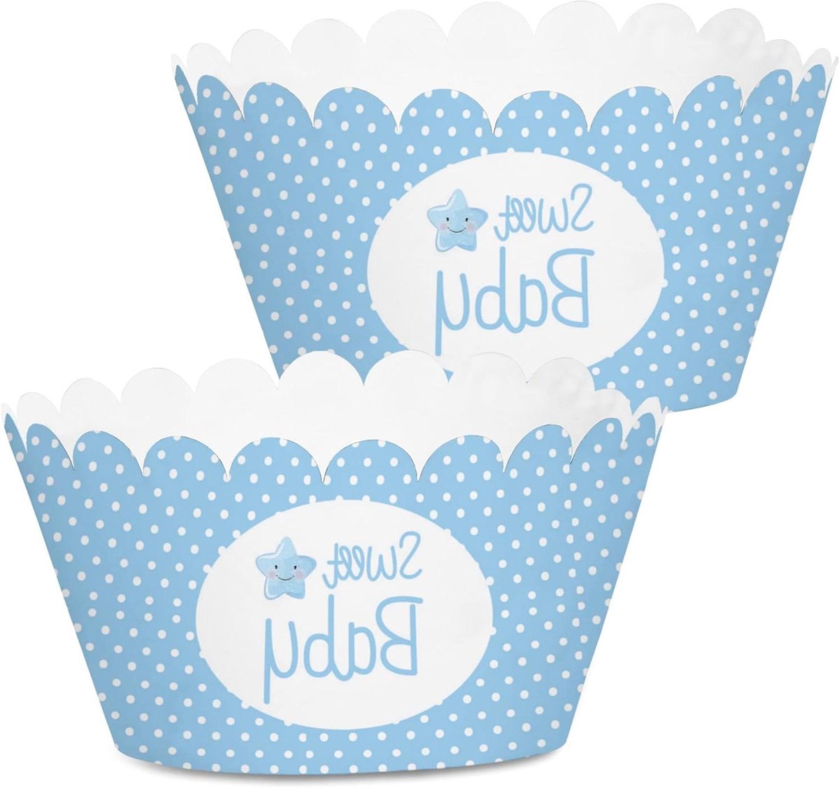 Cupcake Wrappers - Muffin Liners - Baby Shower Decoratie - Verstelbaar In Drie Maten - 30 Stuks - Baby Olifant