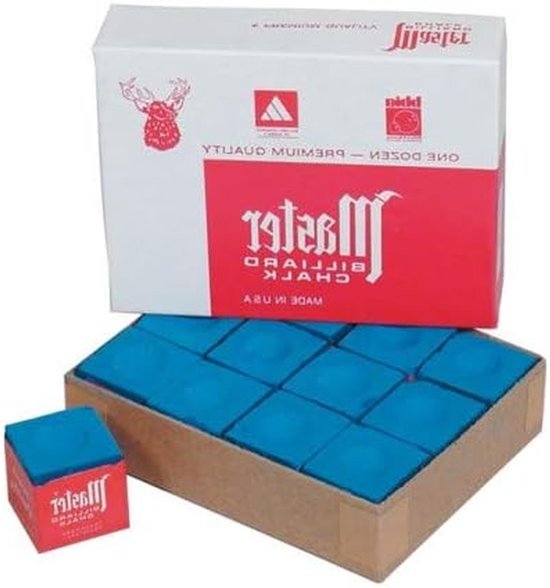 Keu Krijt - Biljartkrijt Poolkrijt - Voorkomt Missers - Exclusieve Textuur - 12 stuks - Blauw — afbeelding 2