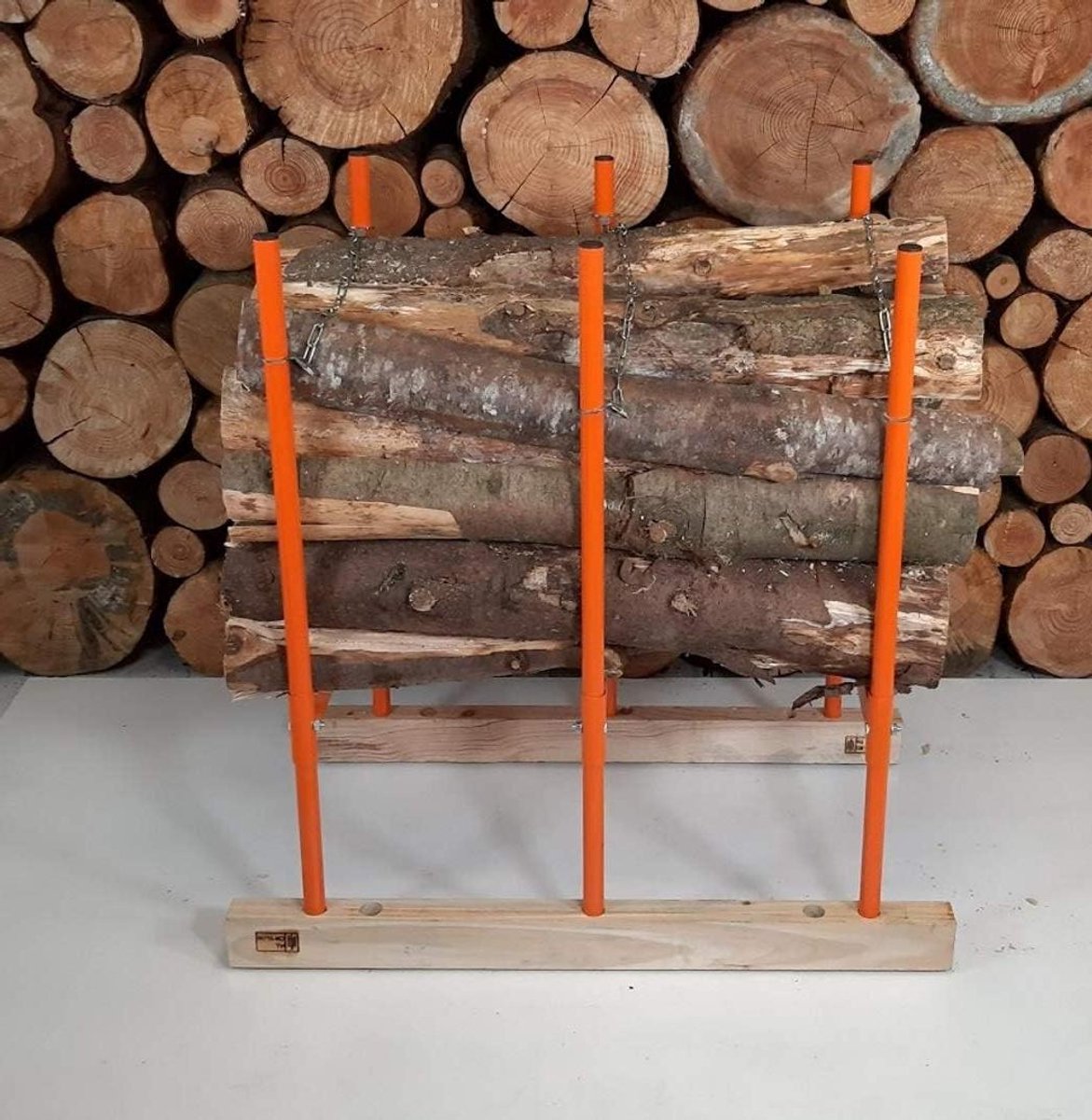 Boomstambank - Zaagbok Houthakker - Boomstammen Zagen - Vergrendelingskettingen - 110 x 59 x 130 cm - Grijs
