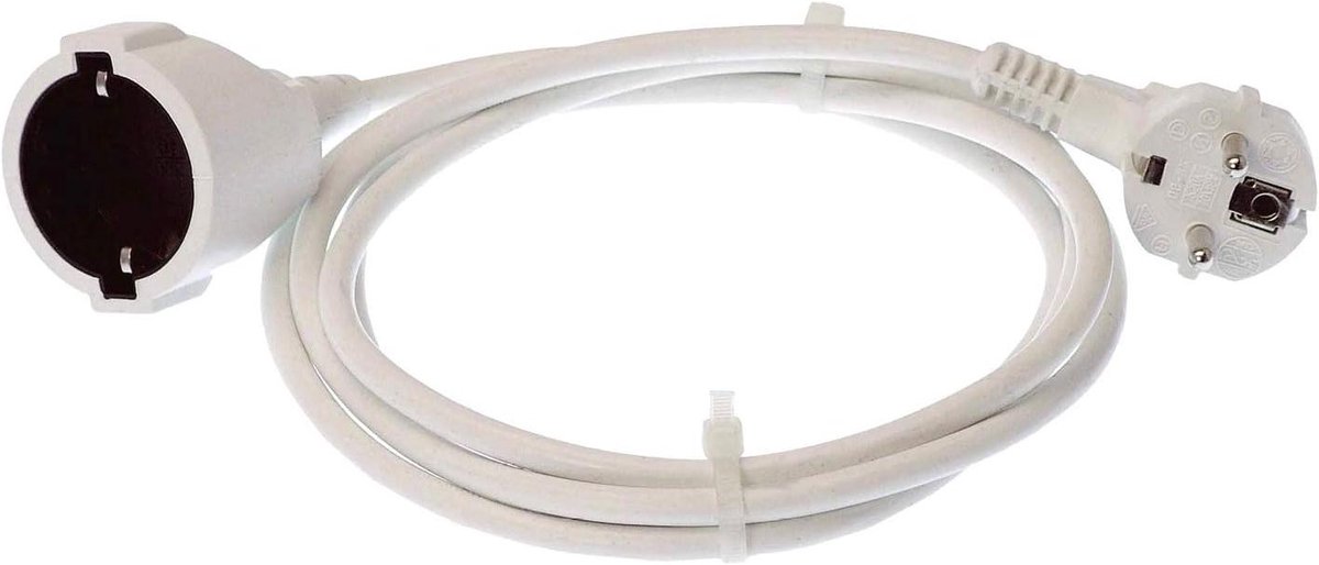 10 m PVC Verlängerungskabel met Schuko Stekker & Kupplung – 230 V / 16 A – IP20 – Wit