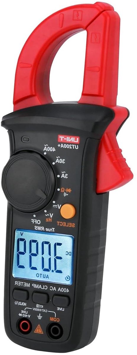 Digitale Klemtangmeter - Ampèremeter Stroomtang - Huishoudelijke Apparaten Onderhoud - True RMS meting - 600V AC/DC - Zwart