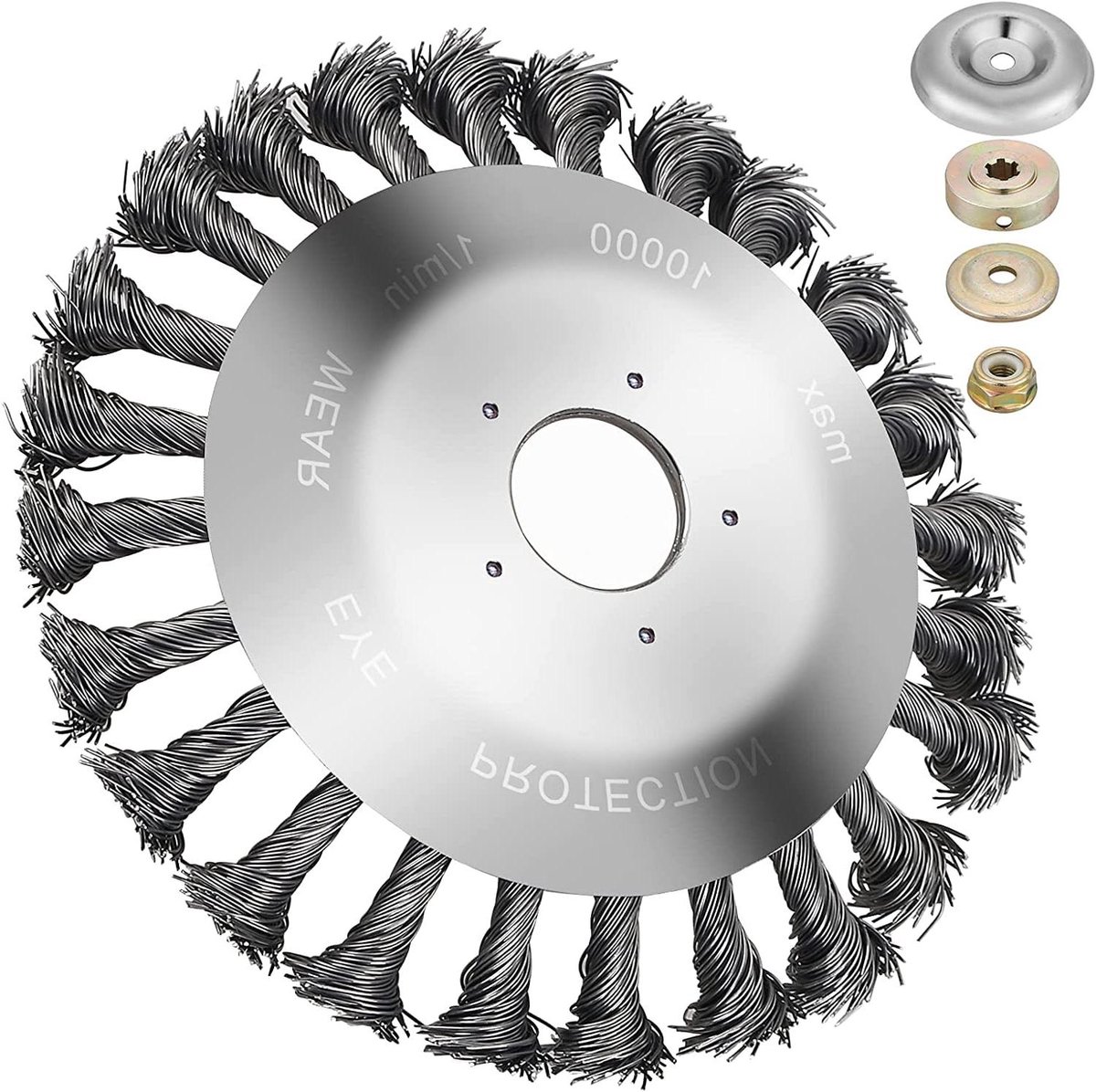 Onkruidborstel Staal - Voegenborstel Grastrimmer - Onkruid Verwijderen - Geknoopt Metaaldraad - 15 cm - Zilver