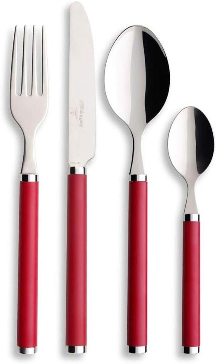 Bestekcassette - Bestekhouder - Tafeldekken - 24-delig - 315x22x6cm - Rood