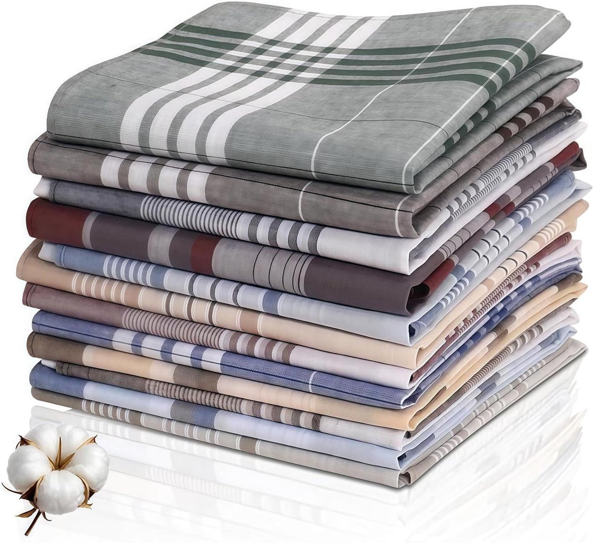 Heren Zakdoeken - Zakdoek Set - Dagelijks Gebruik - 100% Katoen - 40 x 40 cm - Geruit