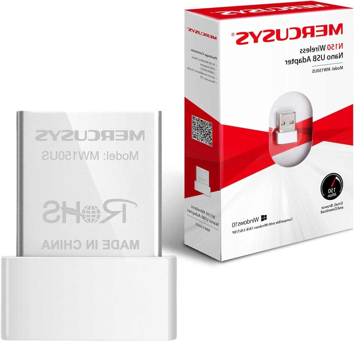 Draadloze USB Adapter - Netwerkkaart Wi-Fi Dongle - Internet Gebruik - Ultracompact Ontwerp - 1.9 x 1.5 x 0.7 cm
