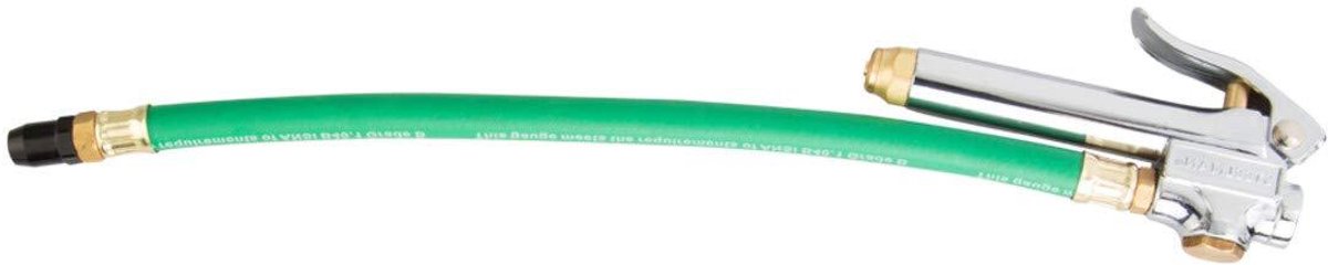 Bandeninflator met meter - Bandenpomp - Banden Controleren - Rechte druk op boorkop - 3048 cm slang - Chroom