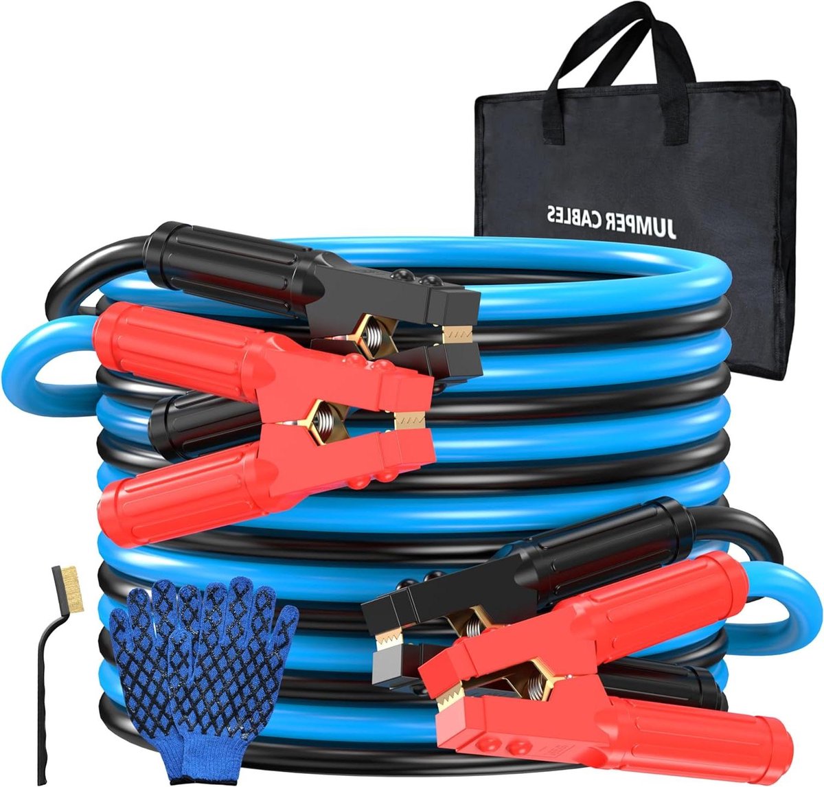Startkabels - Jumper kabels - Auto Accu Starten - Heavy Duty 1000 Amp - 25 voet - Zwart