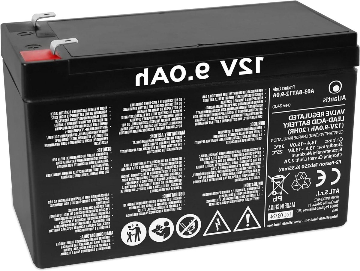 Vervangende Batterij - Accu UPS - Stroomvoorziening - Luchtdichte Loodaccu - 151x94x65mm - Zwart