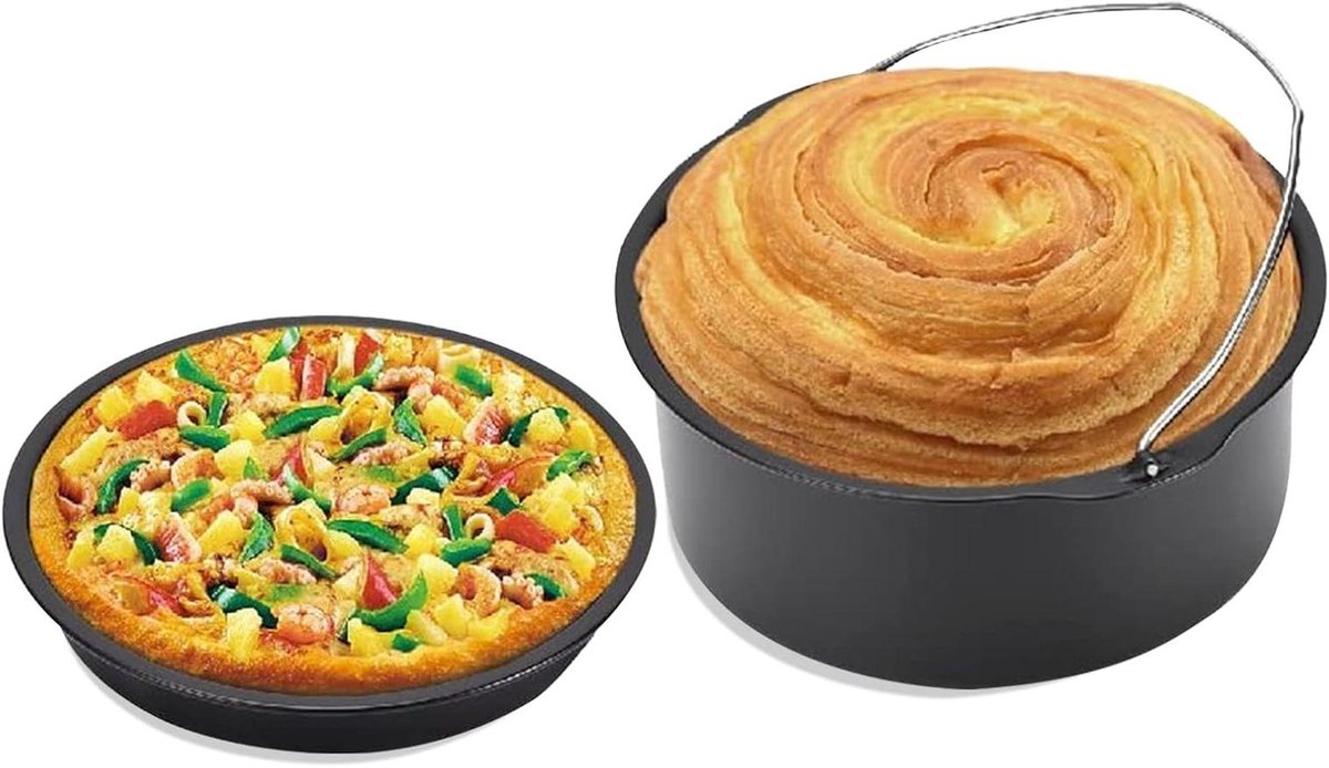 Accessoires voor Airfryer Bakvormen Keukengereedschap Bakken en Koken Hittebestendig Antiaanbak 6 7 8 inch Bruin