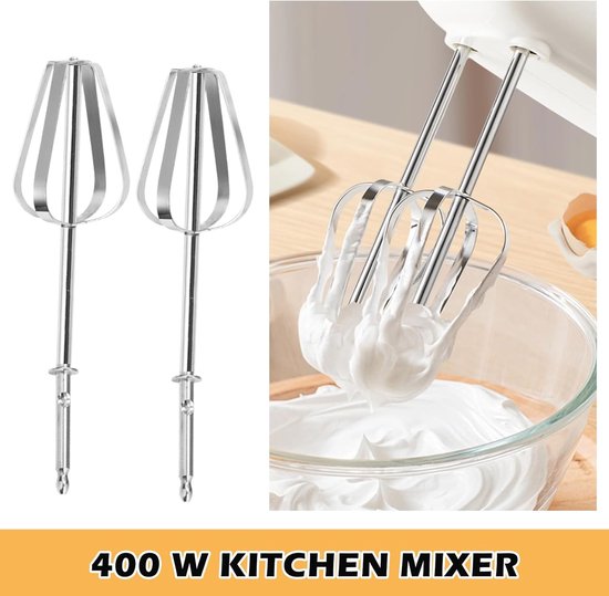 Handmixer - Keukenmixer Beslagmixer - Bakken en Koken - Krachtige 400W Motor - 5 Snelheden - Wit — afbeelding 4