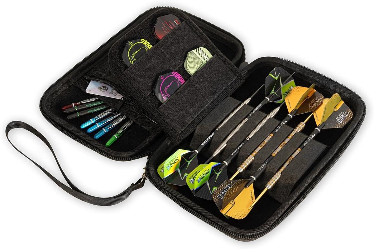 Dart Case - Dart Tas - Darts Opbergen - Carbon Look - 20 x 13 x 5 cm - Grijs Zwart