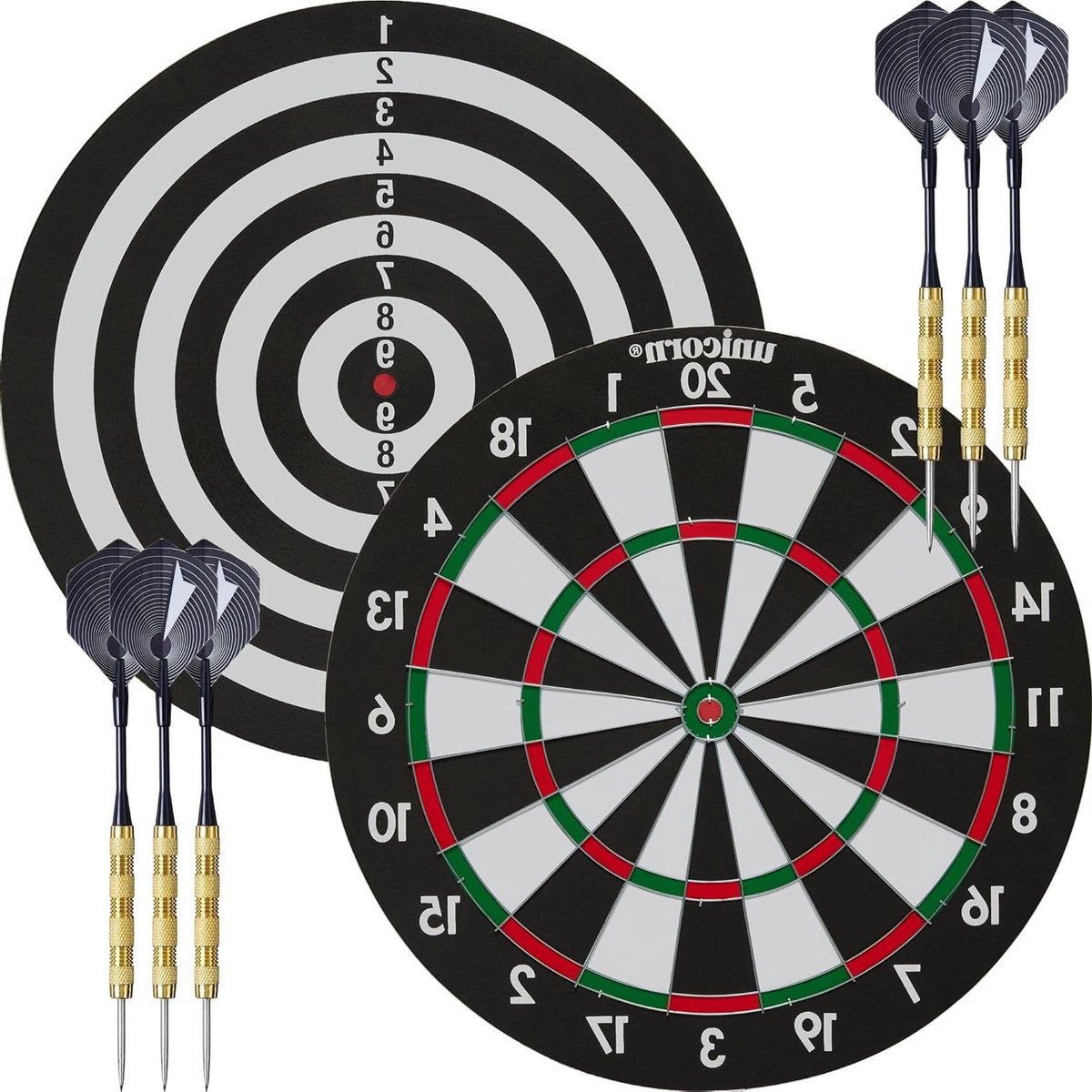 Papieren Dartbord - Dartbord Dubbelzijdig - Darts Spelen - XL Speeloppervlak - 17 inch - Meerkleurig