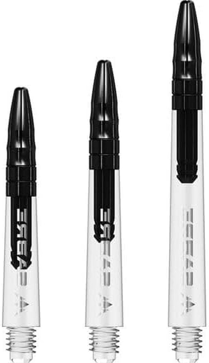 Dart Shafts - Dart Accessoires - Darten Spelen - Transparante Basis - 11 cm - Zwart