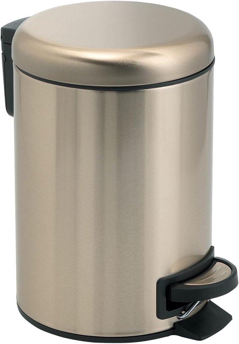 Pedalemmer met deksel - Afvalbak - Badkamer Hygiëne - Gedempt sluitend deksel - 5 Liter - Goud Mat