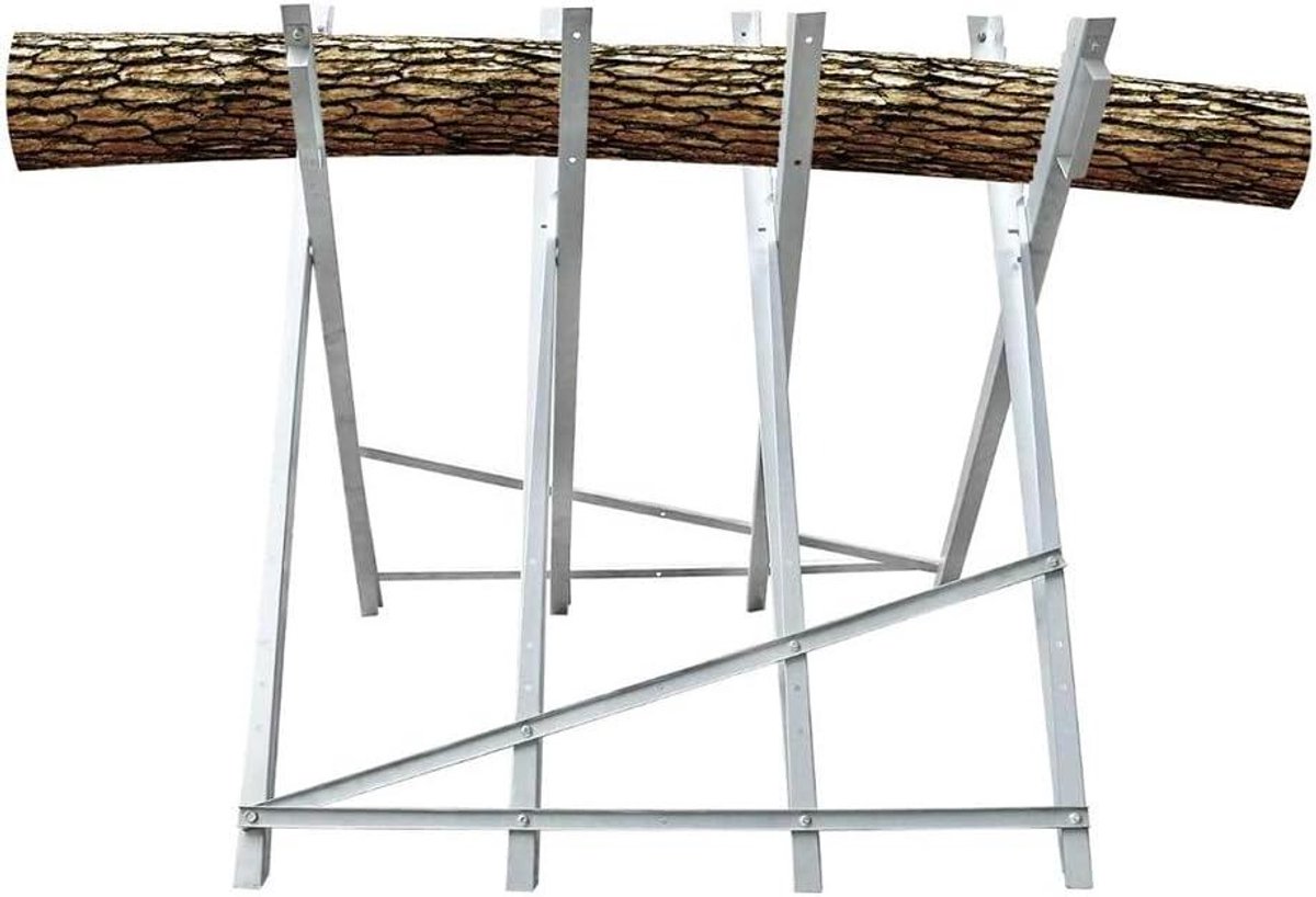 Zaagbok Metaal - Zaagframe Houtbok - Hout Zagen - Opvouwbaar Met Handgrepen - 84x80x80cm - Verzinkt