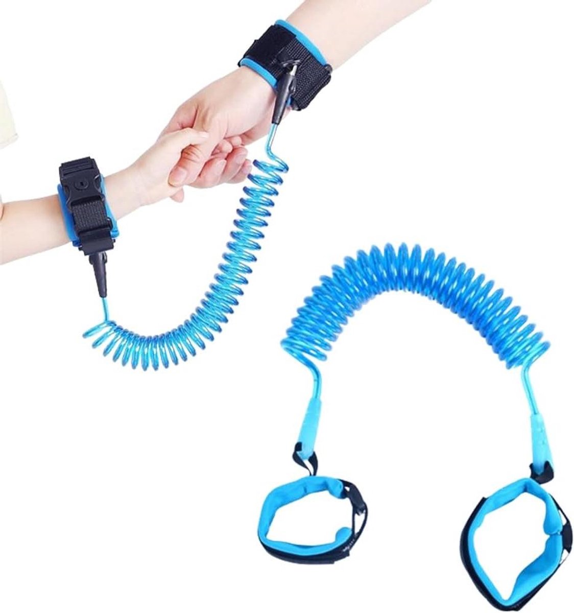 Kinder Veiligheidsarmband - Baby Riem - Veilig Wandelen - 360 Graden Gesp - 250 cm Lengte - Blauw
