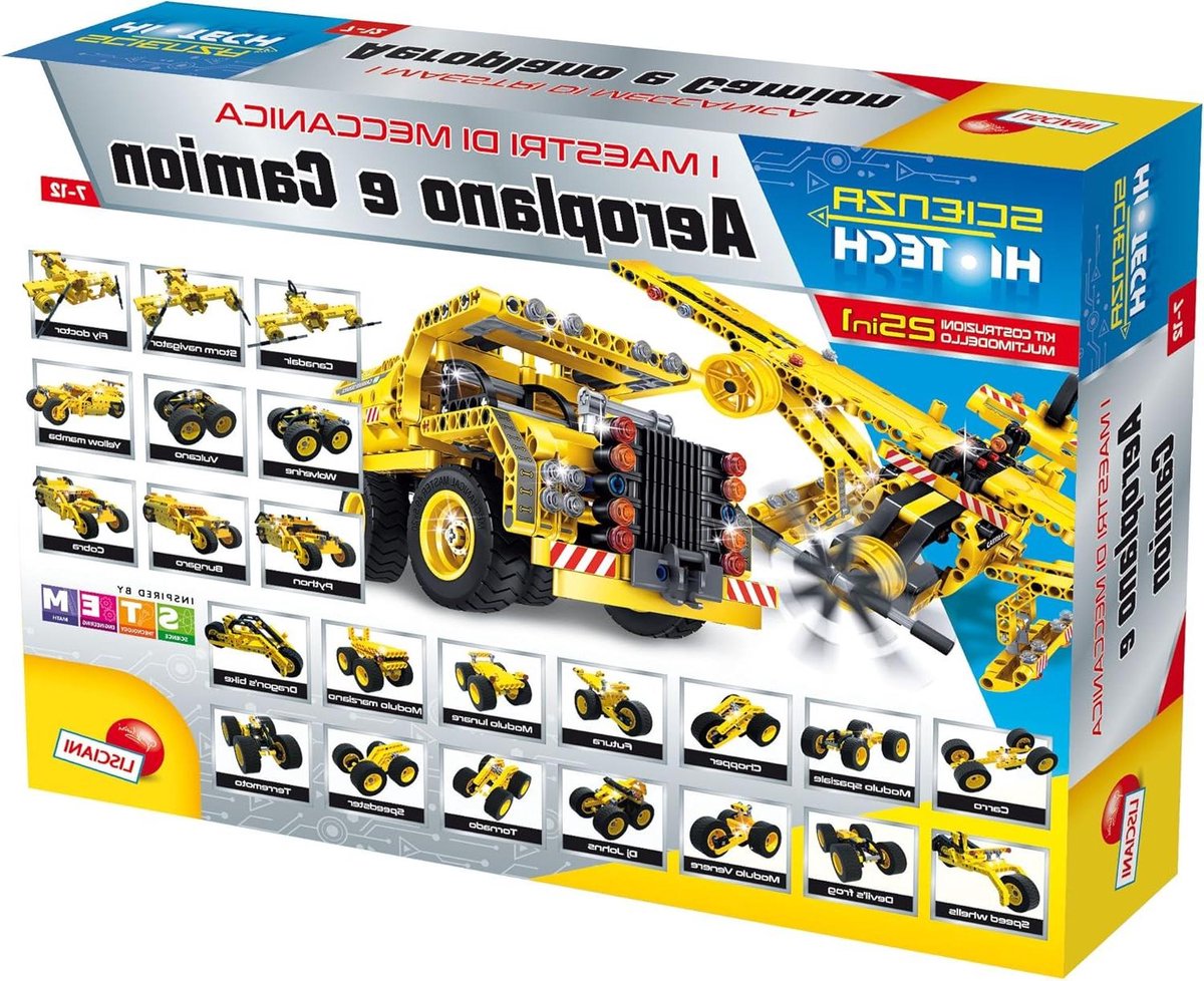 Wetenschappelijke Bouwdoos - Mini Bouwpakket - Modellen Bouwen - 25 Verschillende Modellen - 300 Stuks - Geel
