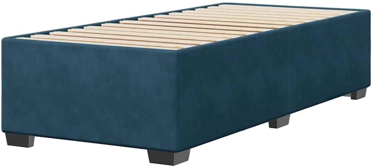 Bedframe Fluweel - Slaapkamer Frame - Goede Nachtrust - Zachte Stof - 90x200 cm - Blauw