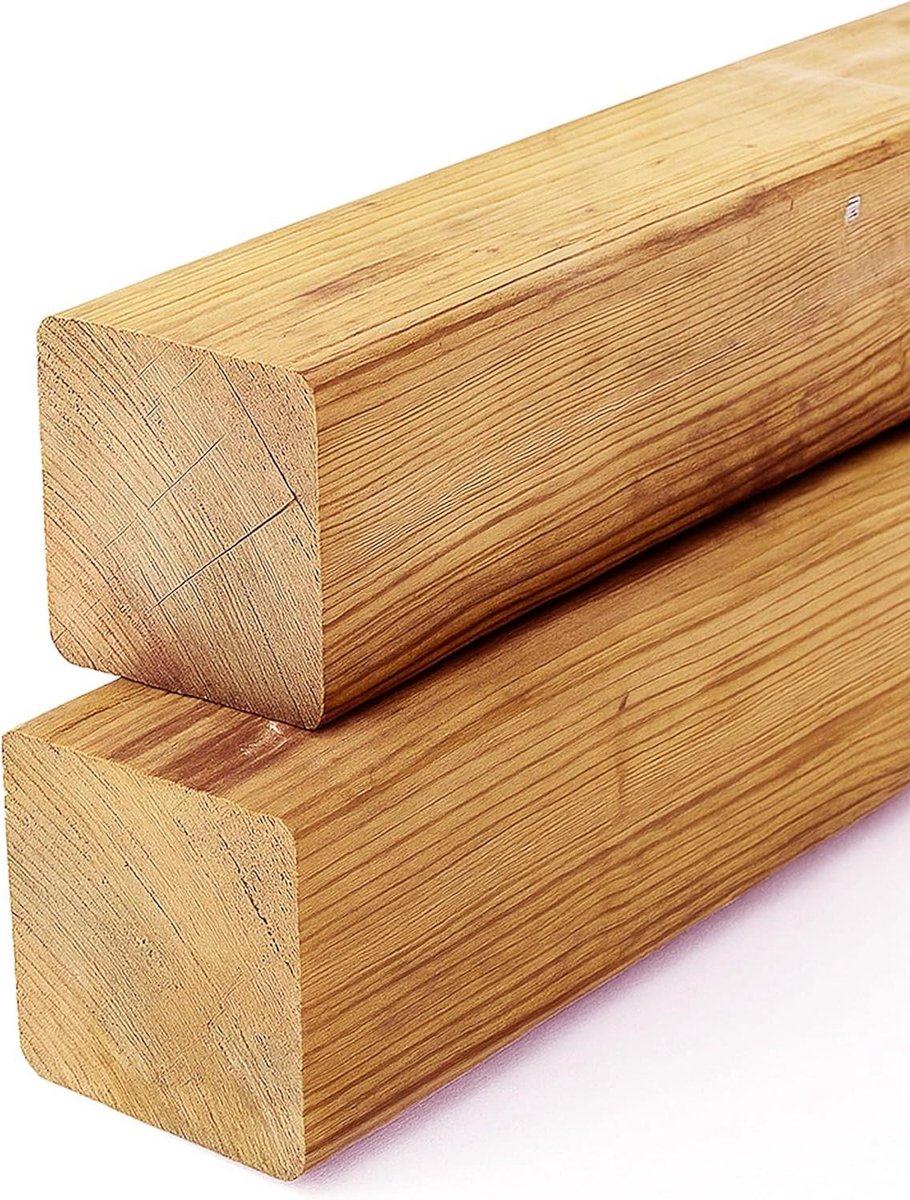 Constructiehout Lariks - Kanthout Blok - Bouwen Tuin - Hogere Statische Belastbaarheid - 120x120x60 cm - Lichtbruin
