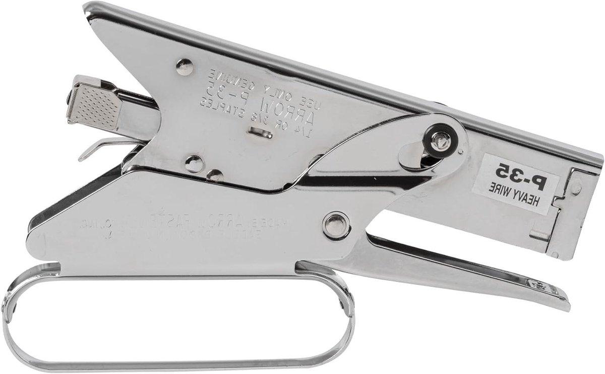 Nietmachine Tang - Handtacker - Verpakken en Zegelen - Diepe Keel Ontwerp - 63.5 mm Diep - Zilver