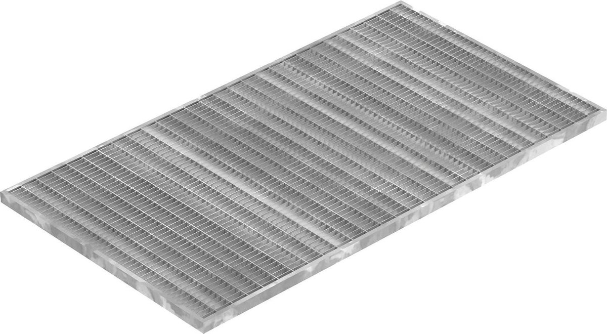 Gegalvaniseerd Rooster - U-profiel Rand - Buiten Gebruik - Roestvrij Materiaal - 490 x 890 mm - Zilverkleurig