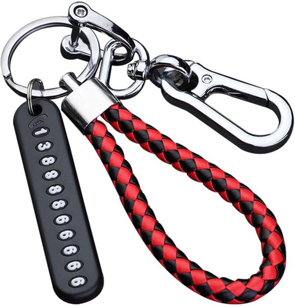 Dailygoody - Autosleutelhanger - Lederen gevlochten sleutelhanger